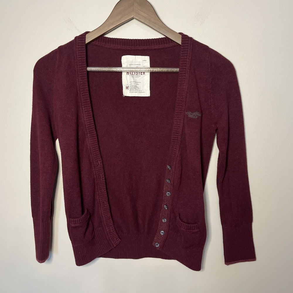 Hollister Y2K Cardigan Sweater Schoolgirl Clueless Sz Medium (Fits Small)